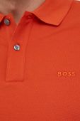 Бавовняне поло BOSS колір помаранчевий однотонний