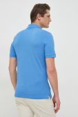 Бавовняне поло BOSS однотонний колір блакитний (2707699)