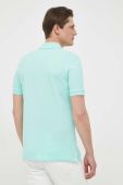 Бавовняне поло BOSS колір бірюзовий однотонний (3150040)