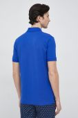 Бавовняне поло BOSS однотонний колір блакитний (3057206)
