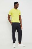 Бавовняне поло BOSS колір жовтий однотонний (2707704)