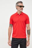 Бавовняне поло BOSS колір червоний з аплікацією