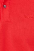 Бавовняне поло BOSS колір червоний з аплікацією