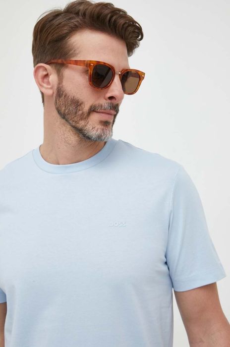 Бавовняна футболка BOSS колір чорний однотонний (3216255)