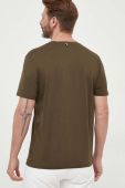 Бавовняна футболка BOSS колір зелений однотонний (3349374)