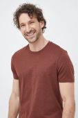 Бавовняна футболка BOSS колір коричневий однотонний