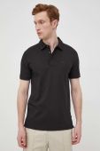 Бавовняне поло BOSS колір чорний однотонний (2243561)