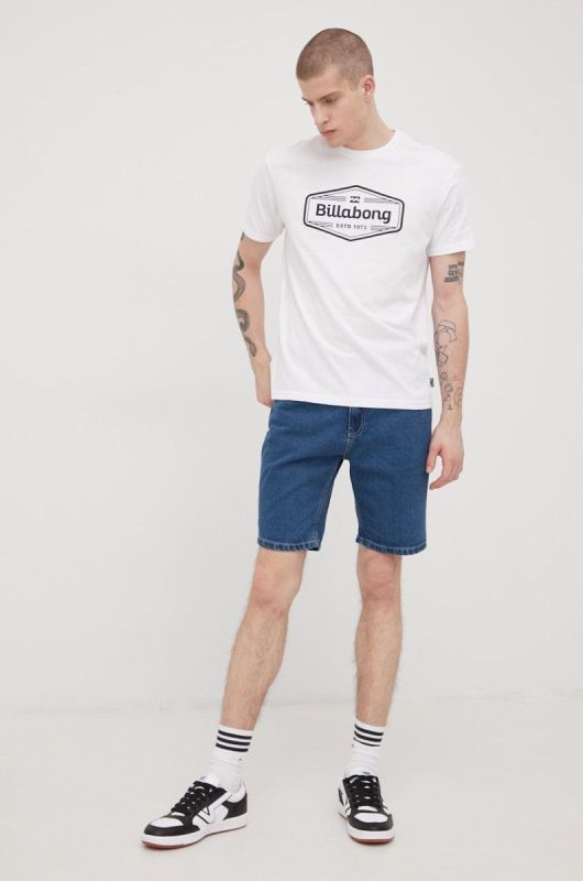 Бавовняна футболка Billabong колір білий з принтом (2340049) фото 2