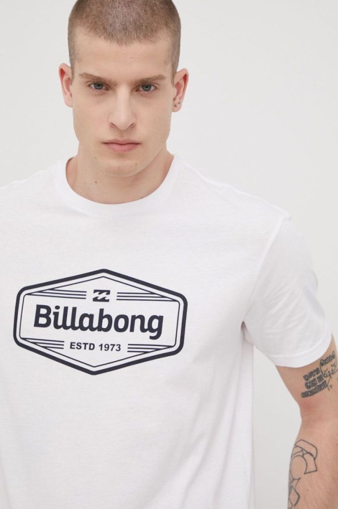 Бавовняна футболка Billabong колір білий з принтом (2340049) фото 4