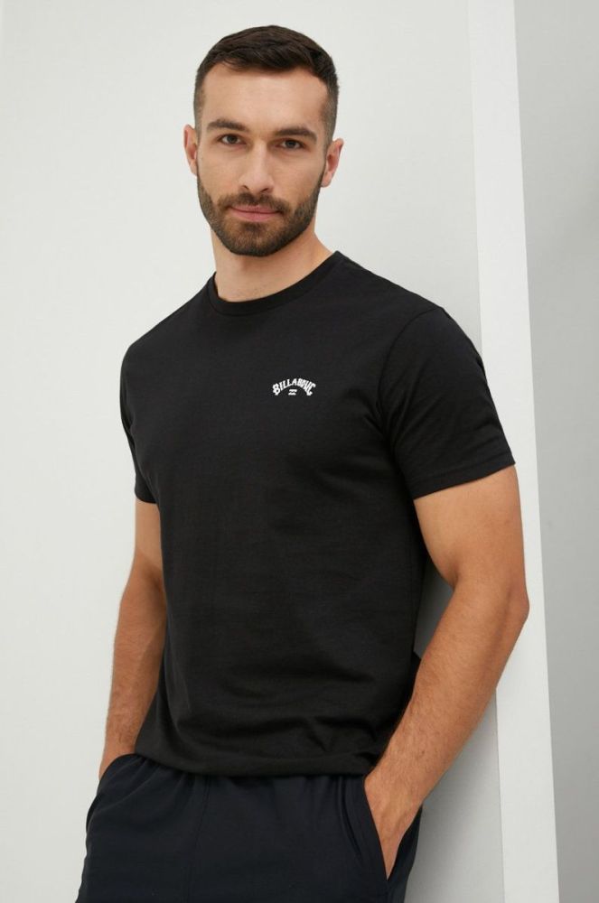 Бавовняна футболка Billabong колір чорний з принтом (2496960) фото 3