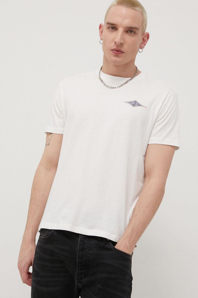 Бавовняна футболка Billabong колір білий з принтом (2212388)