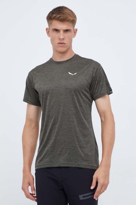 Спортивна футболка Salewa Puez Melange колір зелений меланж