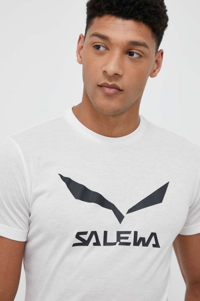 Спортивна футболка Salewa колір білий з принтом (3142285)