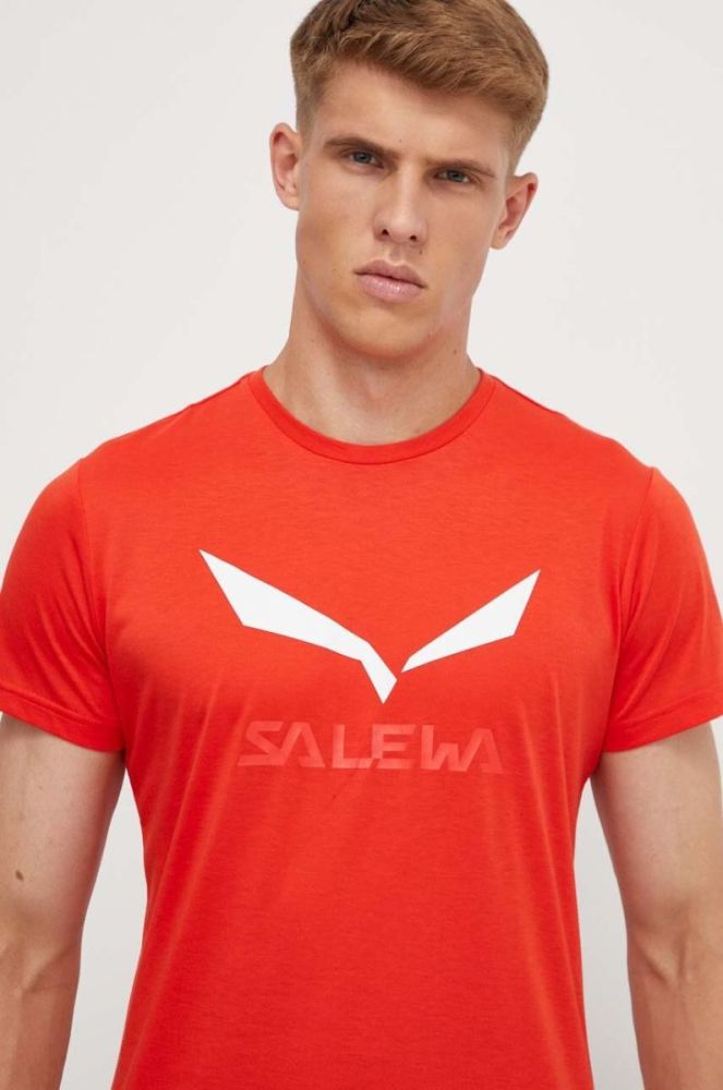 Спортивна футболка Salewa Solidlogo колір червоний з принтом фото 4