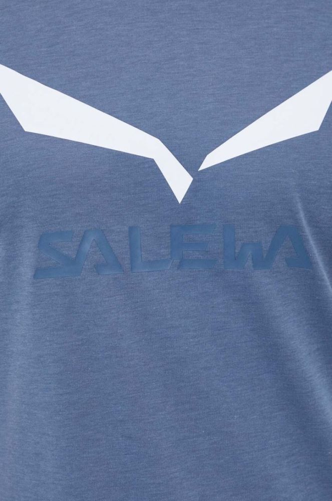 Спортивна футболка Salewa Solidlogo з принтом колір блакитний фото 5