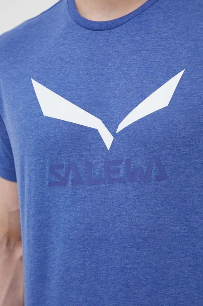 Спортивна футболка Salewa з принтом колір блакитний фото 5