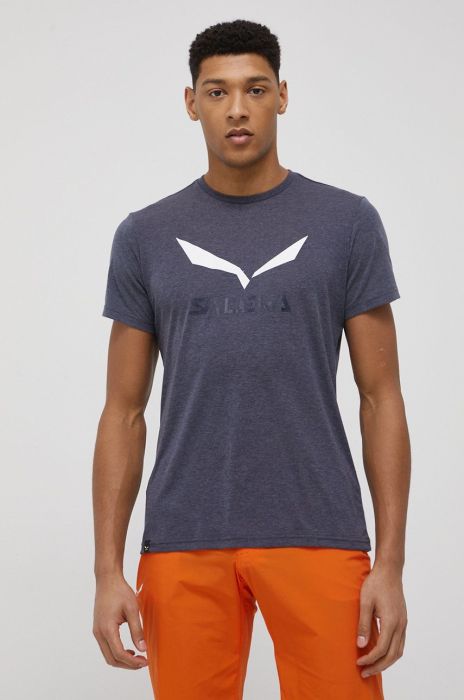 Спортивна футболка Salewa Solidlogo колір синій з принтом (2158320)