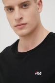 Бавовняна футболка Fila (2-pack) колір чорний однотонний