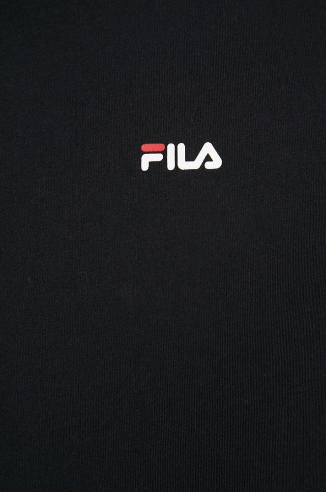Бавовняна футболка Fila (2-pack) колір чорний однотонний фото 8