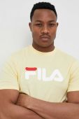 Бавовняна футболка Fila колір жовтий з принтом