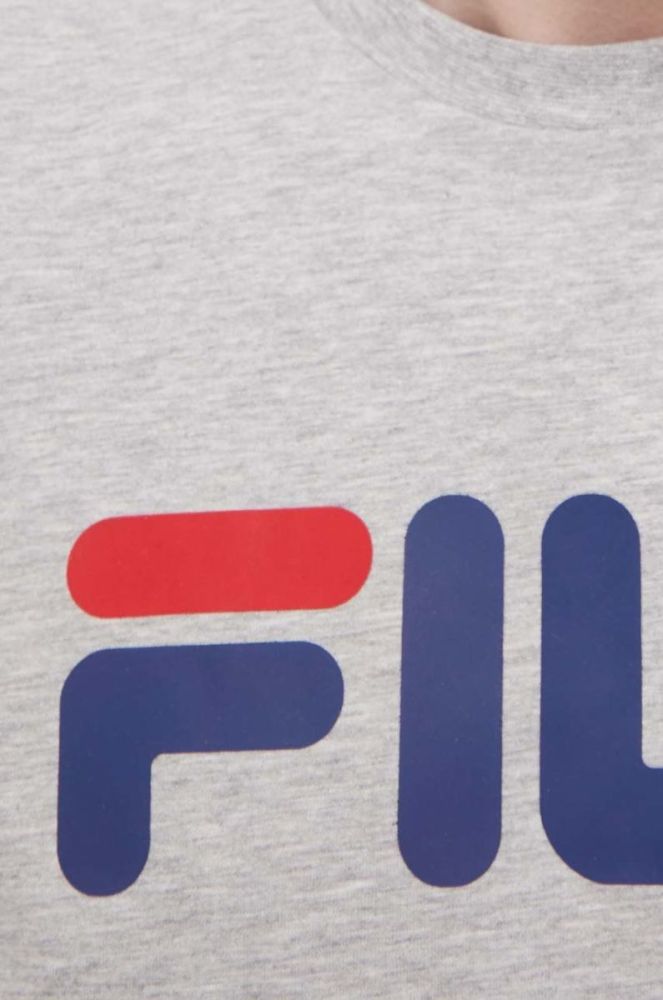 Бавовняна футболка Fila колір сірий з принтом фото 5