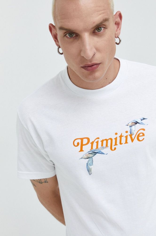 Бавовняна футболка Primitive колір білий з принтом (2513223)