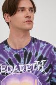 Бавовняна футболка Primitive X Megadaeth колір фіолетовий з принтом