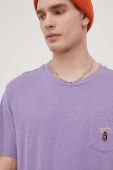Бавовняна футболка Protest колір фіолетовий з аплікацією