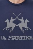Бавовняна футболка La Martina колір синій з аплікацією