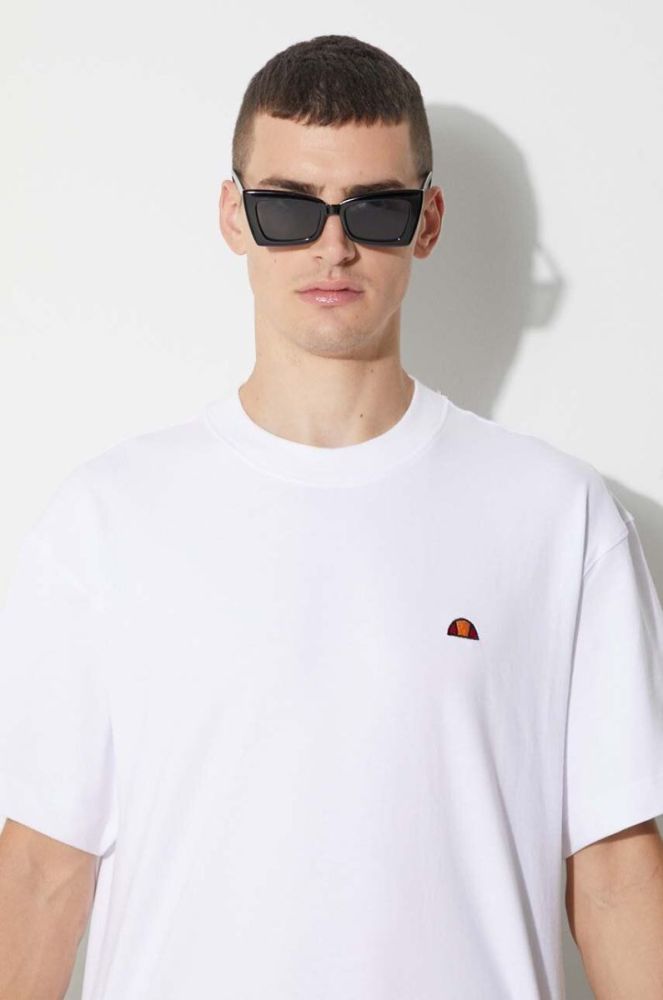 Бавовняна футболка Ellesse колір коричневий однотонний SHM11649-BROWN фото 5