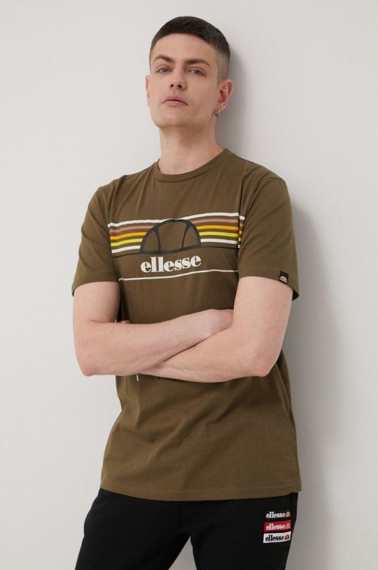 Бавовняна футболка Ellesse колір зелений з принтом SHM13827-KHAKI (2198713) фото 2