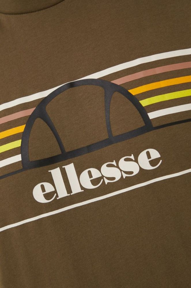 Бавовняна футболка Ellesse колір зелений з принтом SHM13827-KHAKI (2198713) фото 5