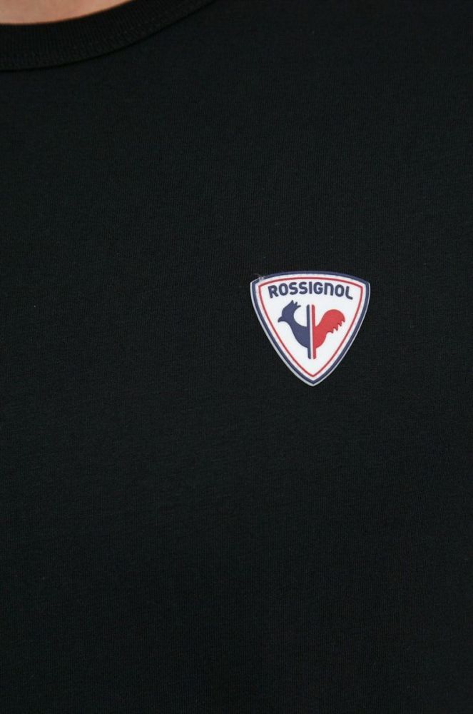 Бавовняна футболка Rossignol колір чорний з аплікацією фото 5
