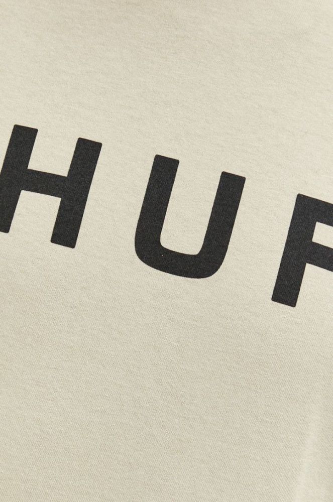 Бавовняна футболка HUF колір бежевий з принтом фото 5