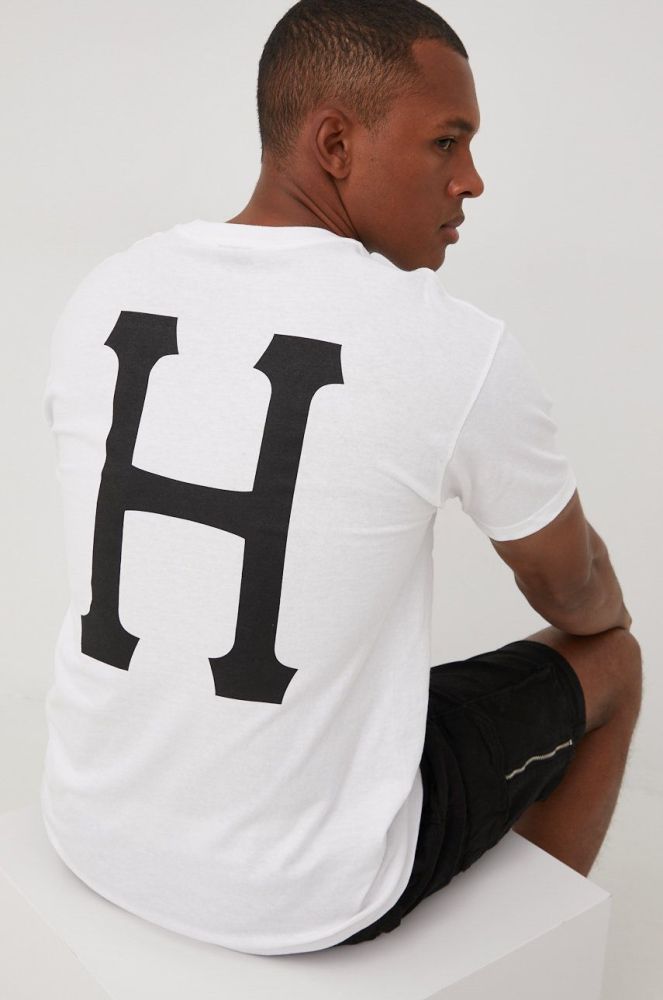 Бавовняна футболка HUF колір білий з принтом (2413345)
