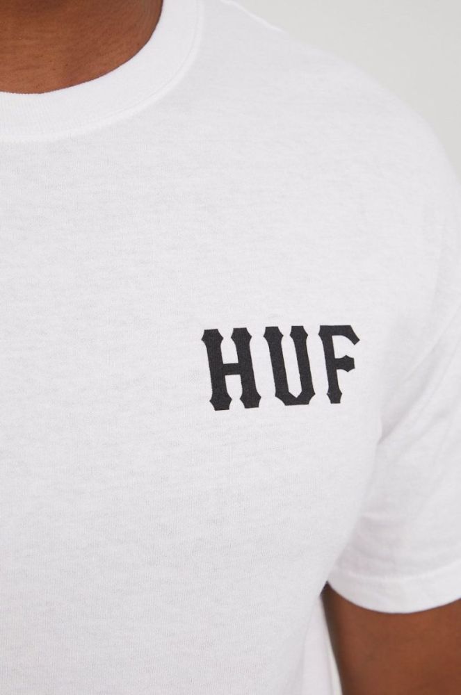Бавовняна футболка HUF колір білий з принтом (2413345) фото 5
