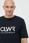 Бавовняна футболка Colourwear колір чорний з принтом