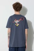 Бавовняна футболка Ellesse x Looney Tunes колір сірий візерунок