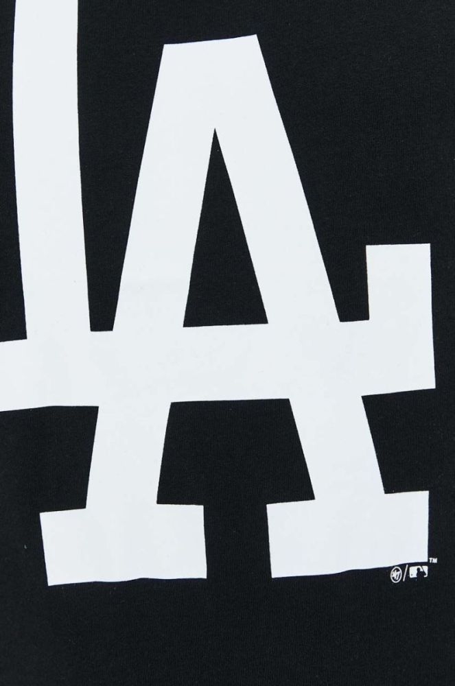 Бавовняна футболка 47brand Mlb Los Angeles Dodgers колір чорний з принтом фото 10