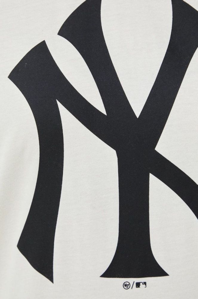 Бавовняна футболка 47brand Mlb New York Yankees колір бежевий з принтом фото 10