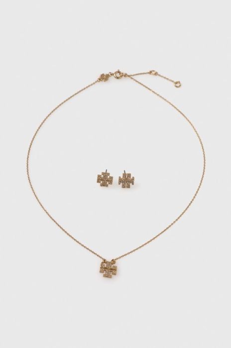 Кольє і сережки Tory Burch колір золотий