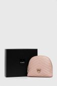 Шкіряна косметичка Pinko колір рожевий