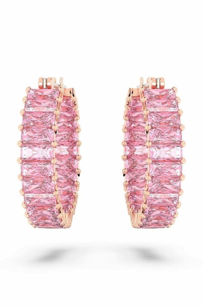 Сережки Swarovski 5657726 MATRIX колір рожевий фото 2