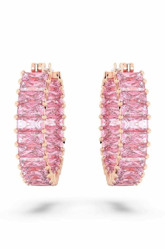 Сережки Swarovski 5657726 MATRIX колір рожевий фото 2