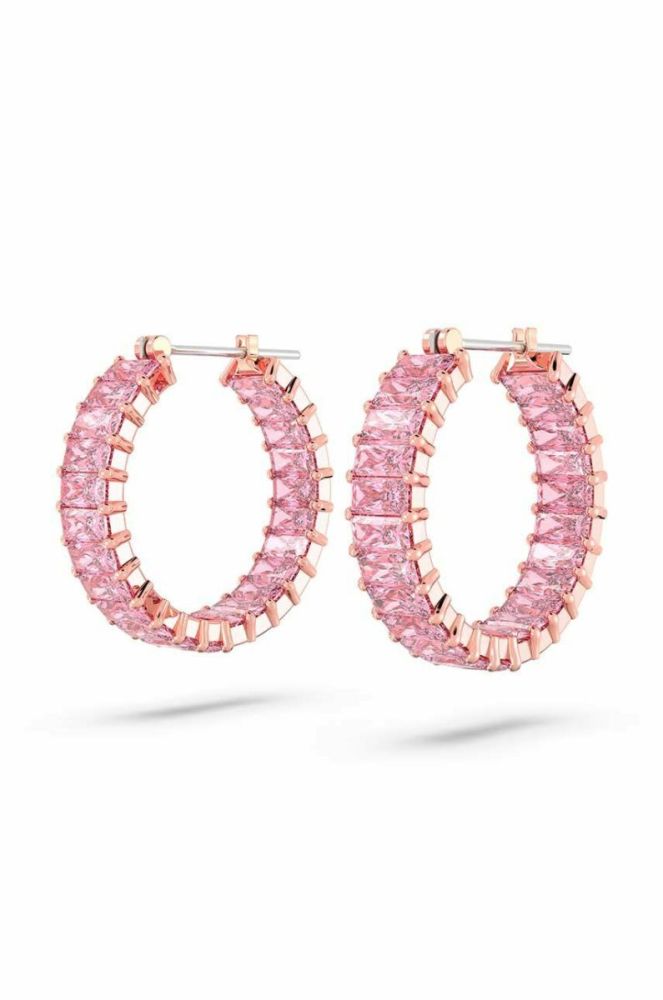 Сережки Swarovski 5657726 MATRIX колір рожевий фото 3