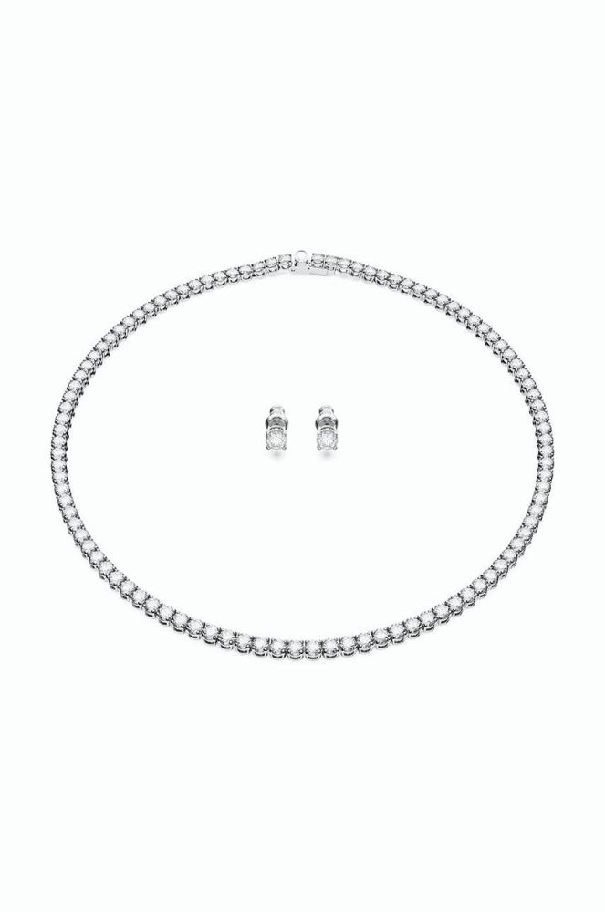 Кольє і сережки Swarovski 5647730 RE MATRIX колір срібний