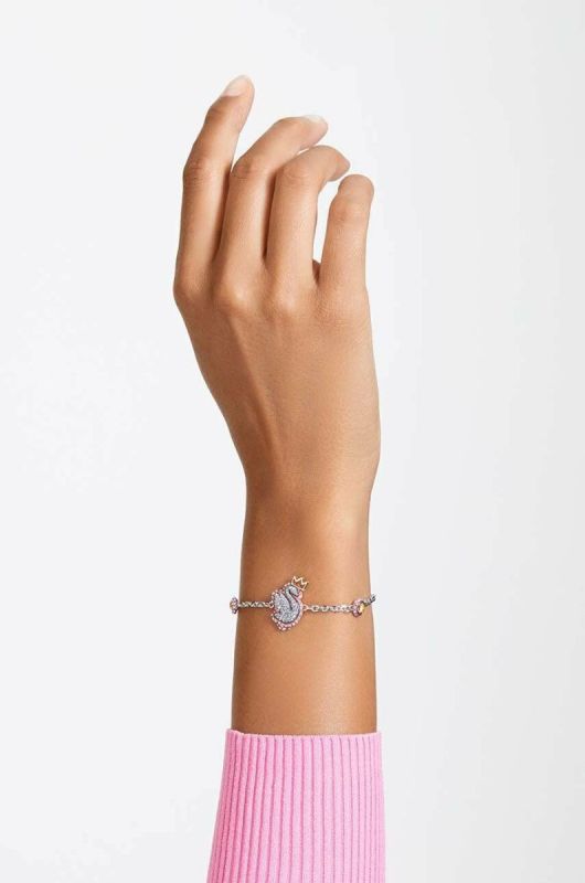 Браслет Swarovski POP SWAN жіночий колір срібний фото 2