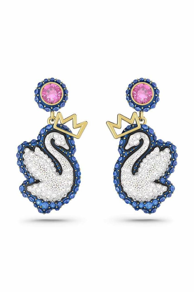 Сережки Swarovski POP SWAN колір блакитний