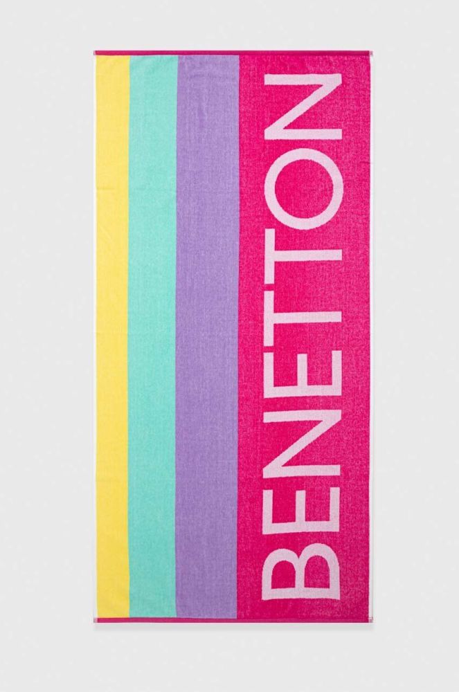 Дитячий бавовняний рушник United Colors of Benetton колір рожевий (3274765)
