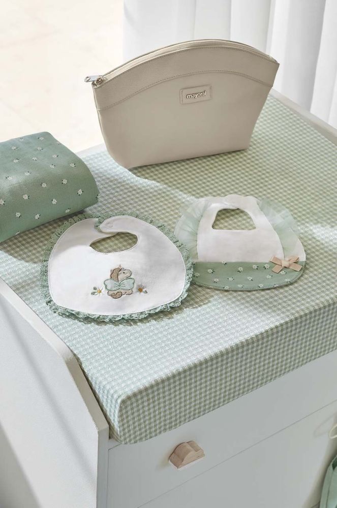 Дитячий слюнявчик Mayoral Newborn 2-pack колір бірюзовий (3165961)